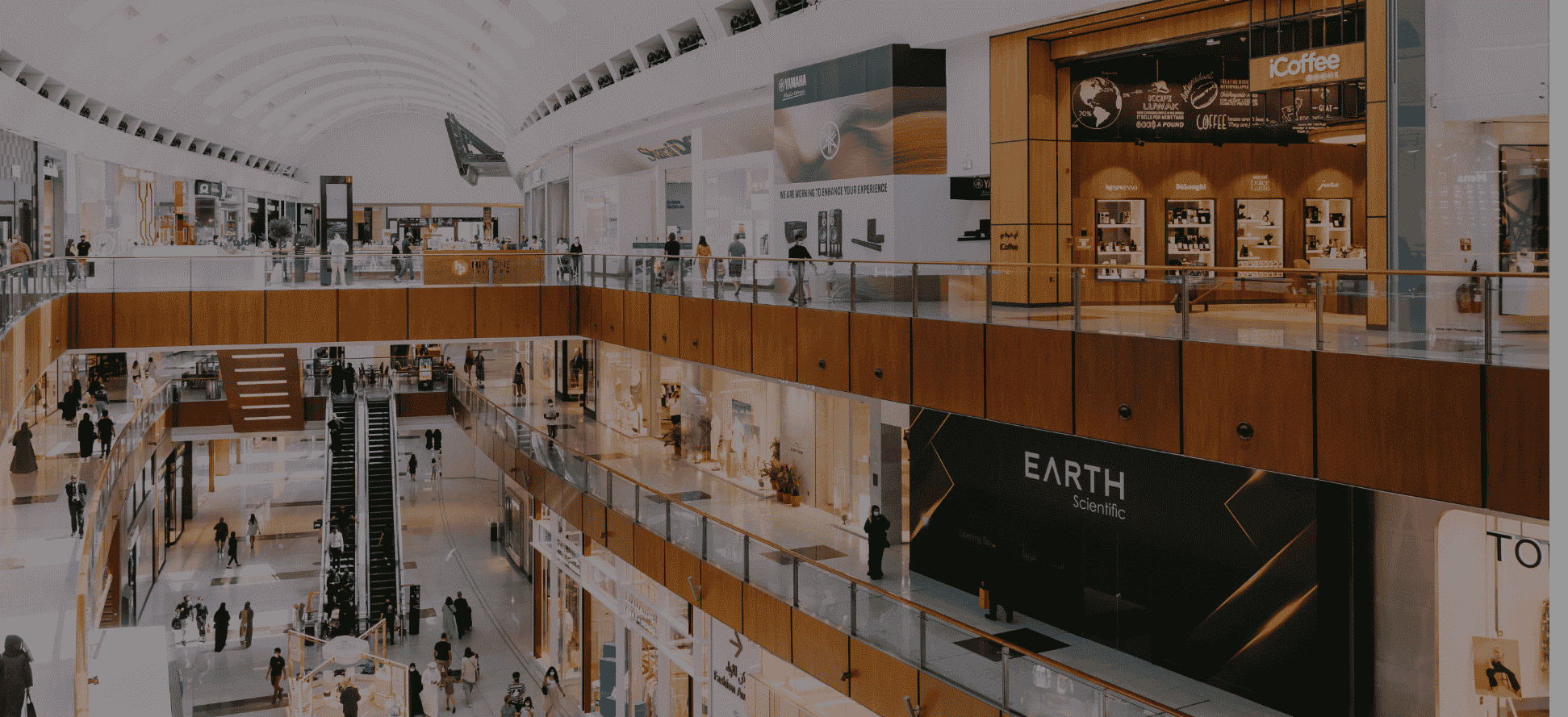 Inside a shopping centre.