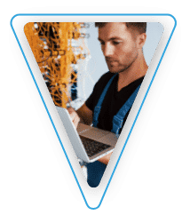 A man using a laptop.
