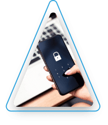 A person unlocking a mobile phone,