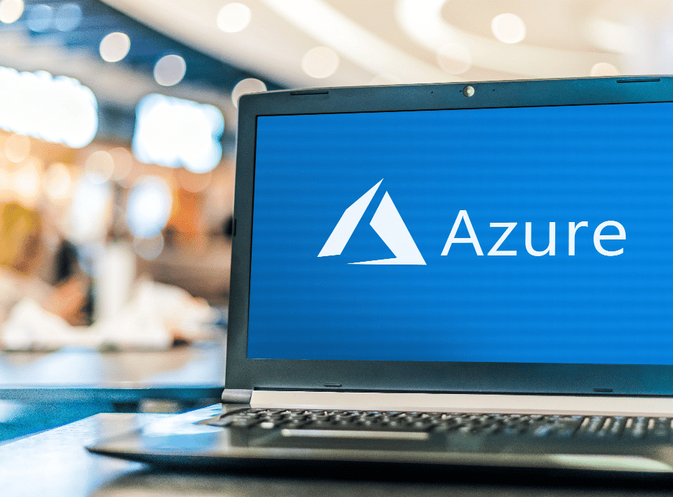 Microsoft Azure on a laptop screen.