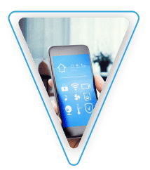 A person holding a mobile phone.