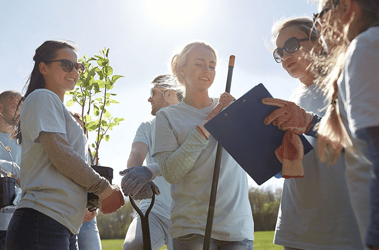 People doing gardening.