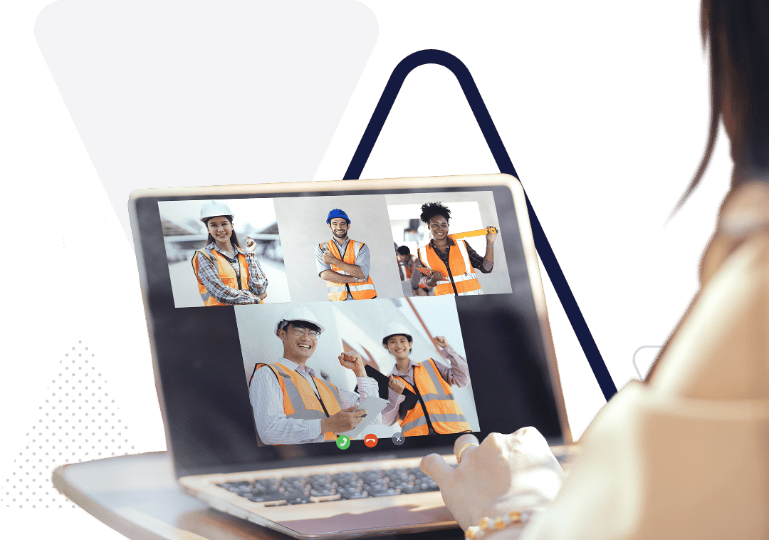 woman on a conference call on laptop