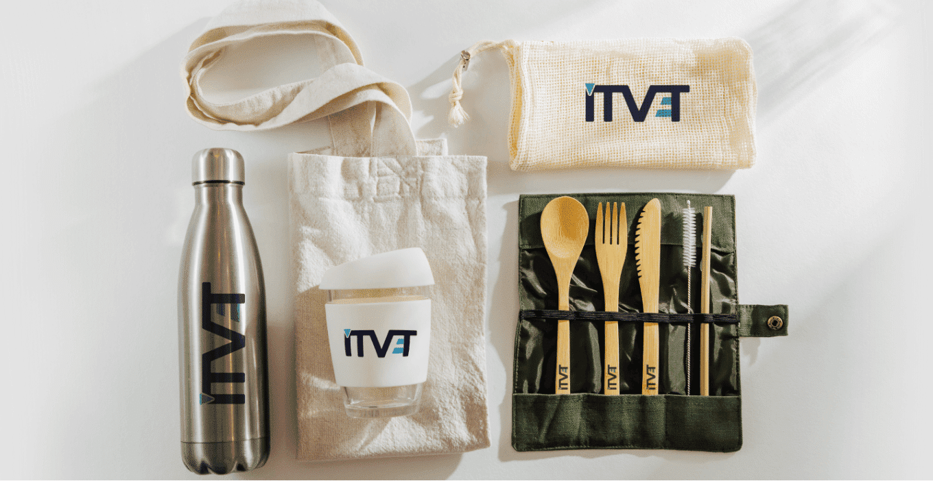 ITVET's welcome pack with reusable items.