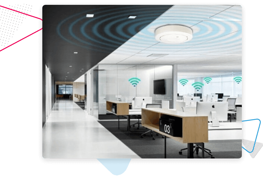 Inside an office.
