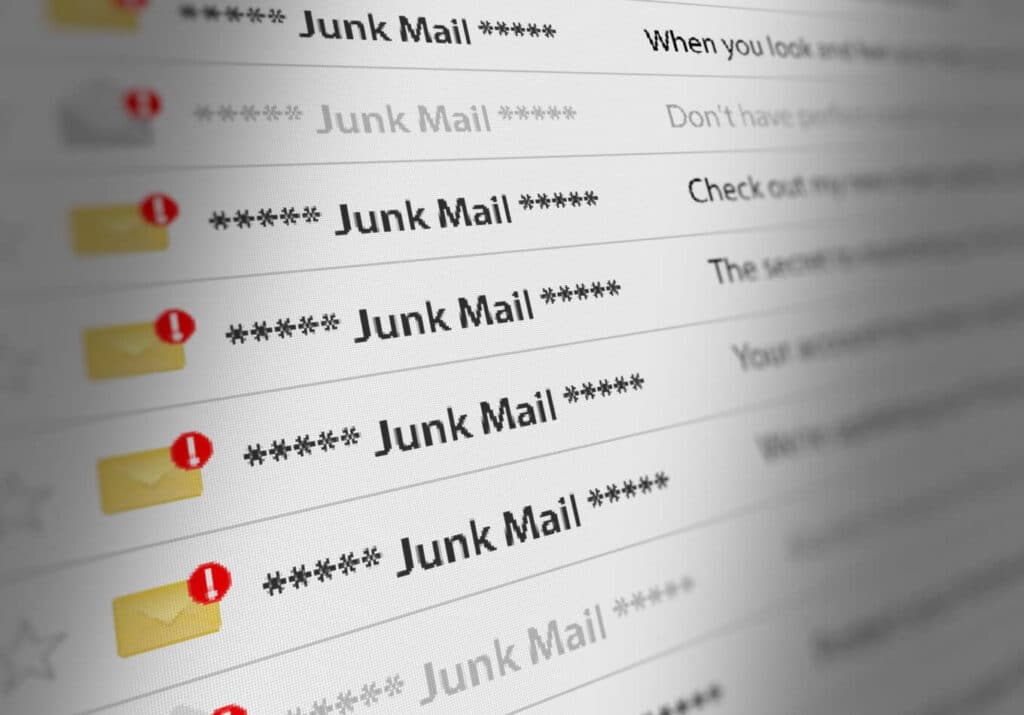Email filled with junk mail