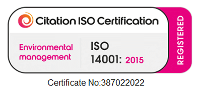 ISO 14001 certificate.